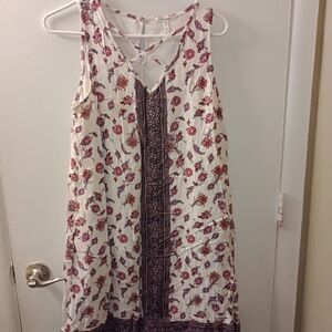 Maurices White and Red Floral Mini Dress